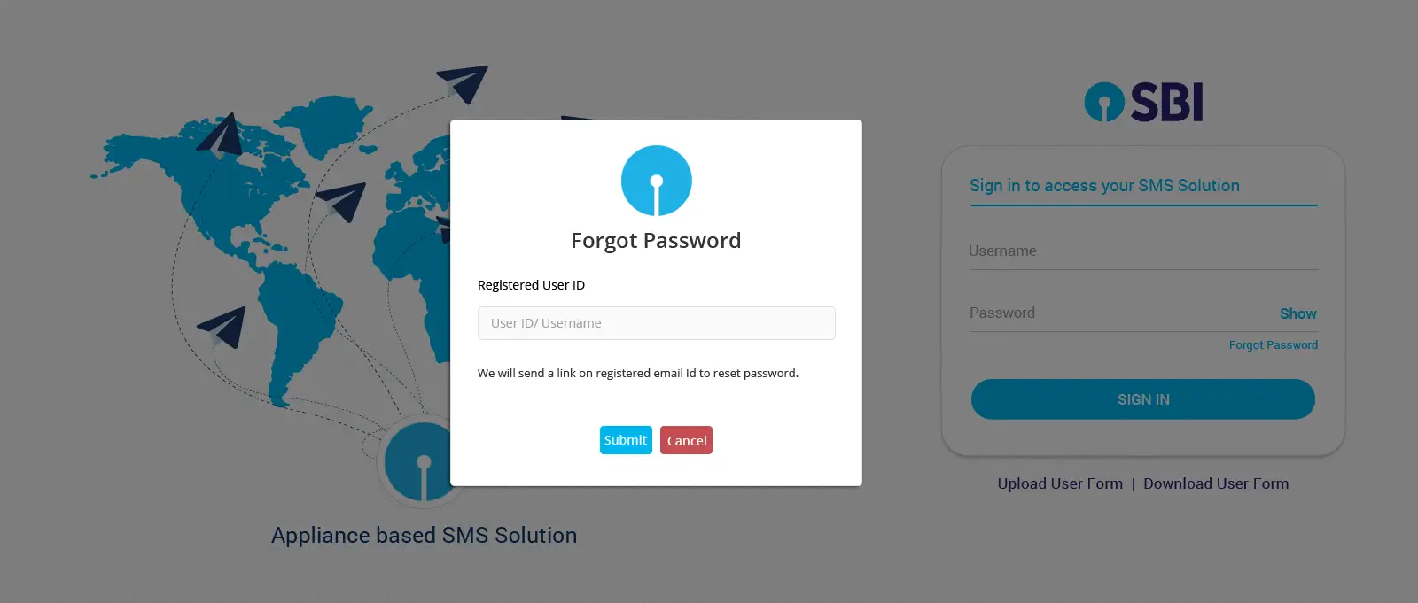 ui design forgot password sbi