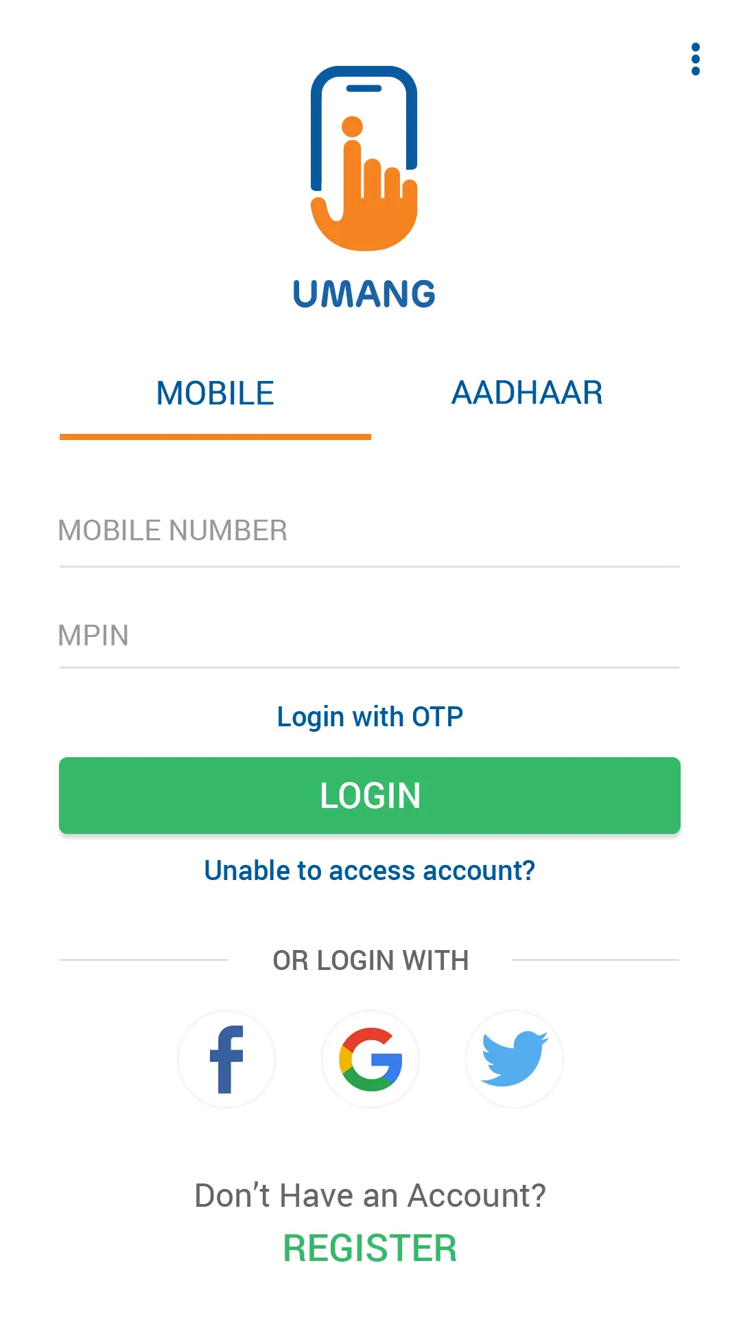 ui design umang login