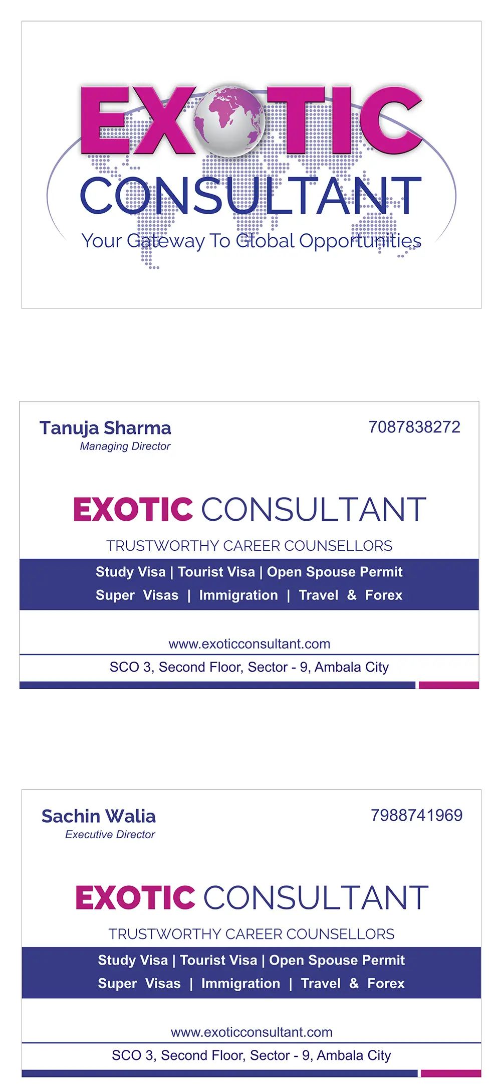business card design for immigration consultants