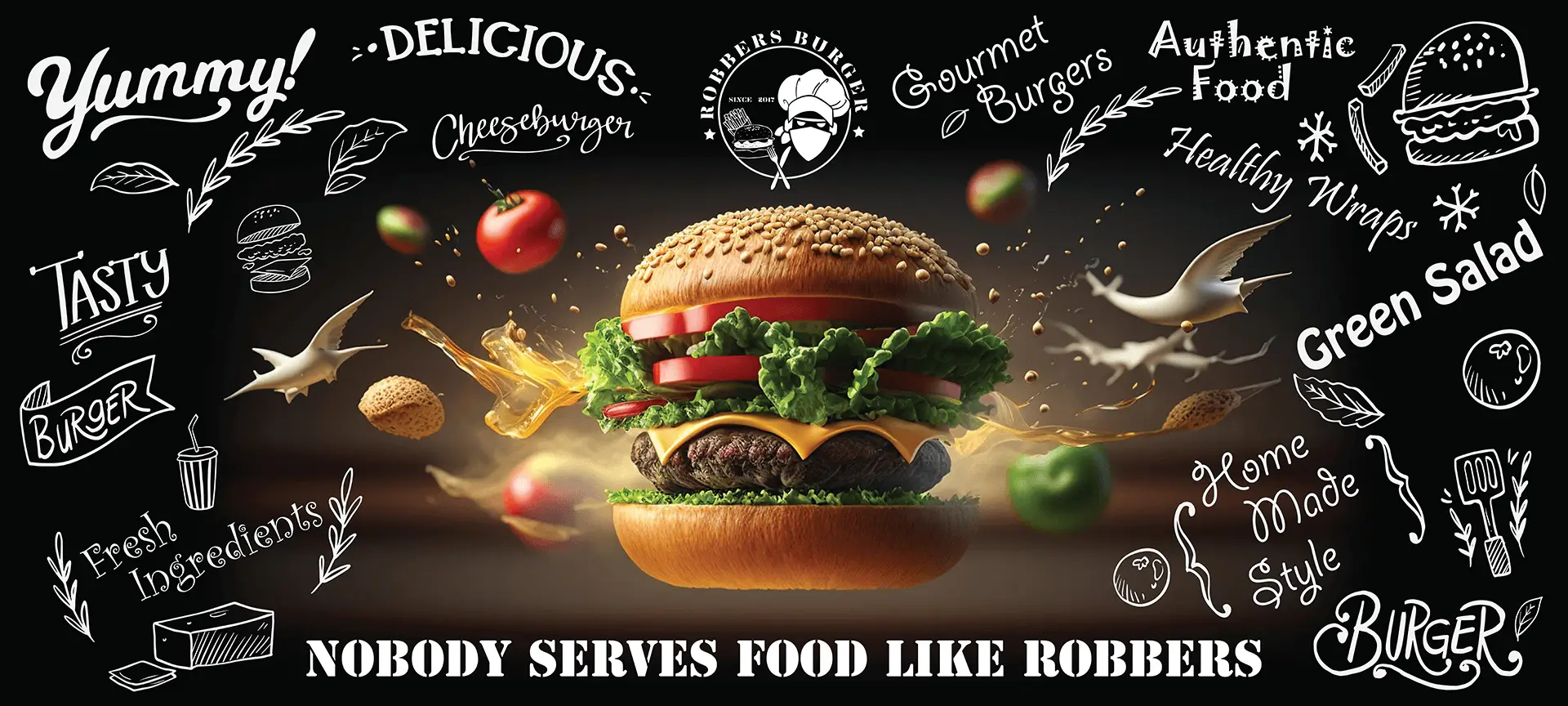 wallpaper design for robbers burgers shop